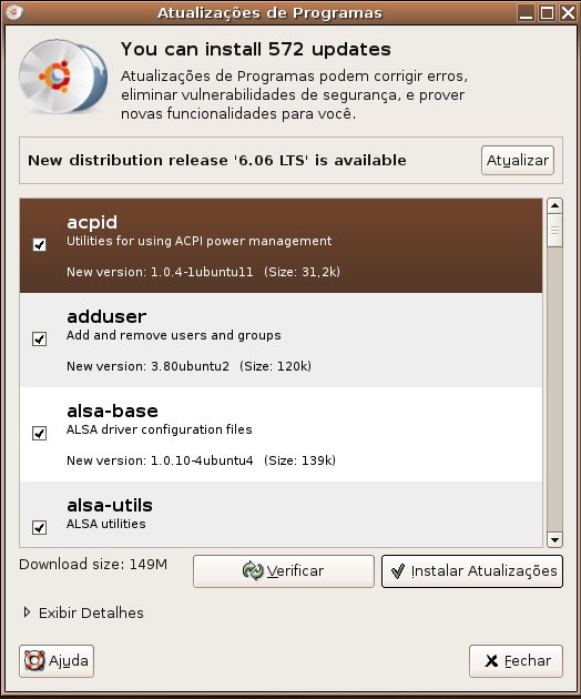 Atualização do ubuntu